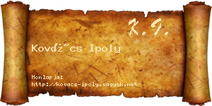 Kovács Ipoly névjegykártya