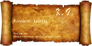 Kovács Ipoly névjegykártya
